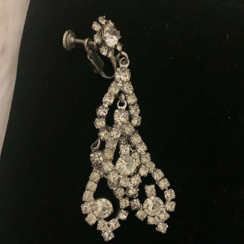 Vintage Rhinestone Earrings - Picture 5 of 6